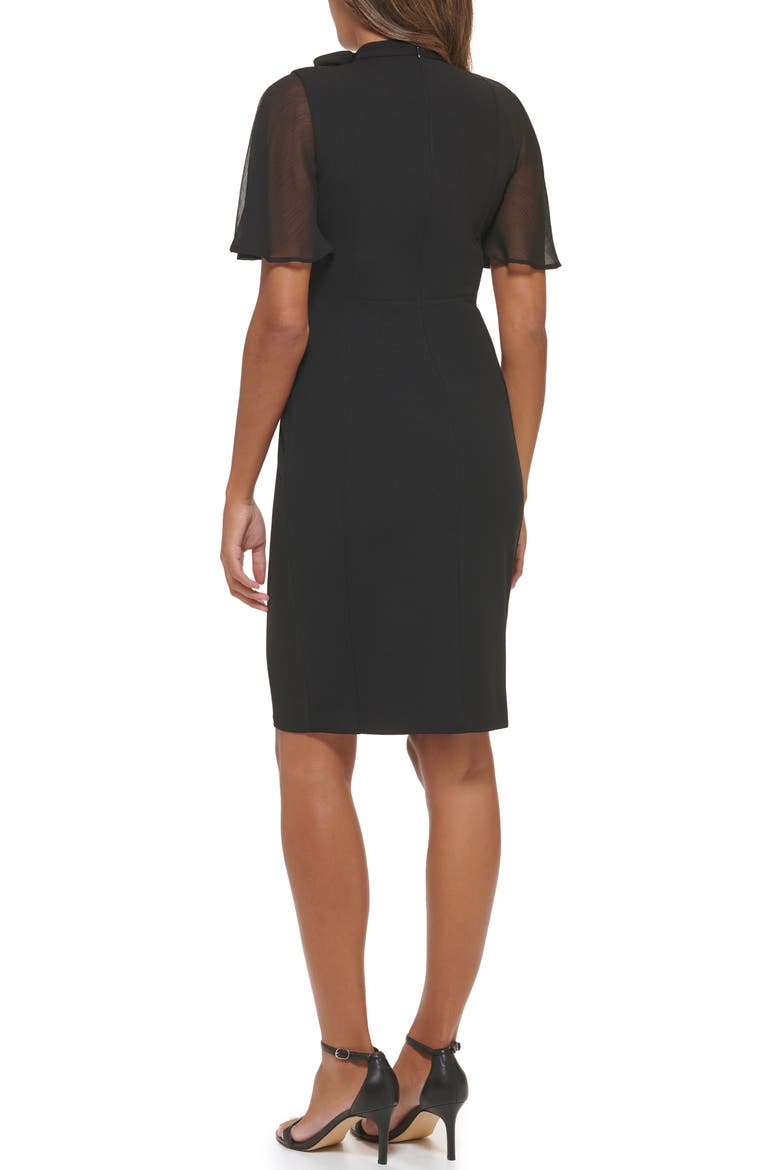 calvin klein sheer sleeve dress Calvin Klein Black Dress with Sheer Sleeves Size 8 134-V05