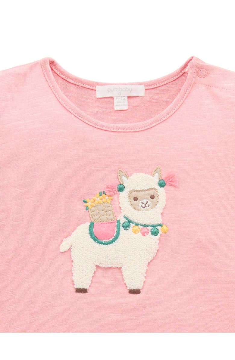 Purebaby Ruffle Tee & Bike Short Set, Alternate, color, Papaya