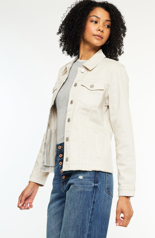 Kancan Jane Denim Jacket In Brown