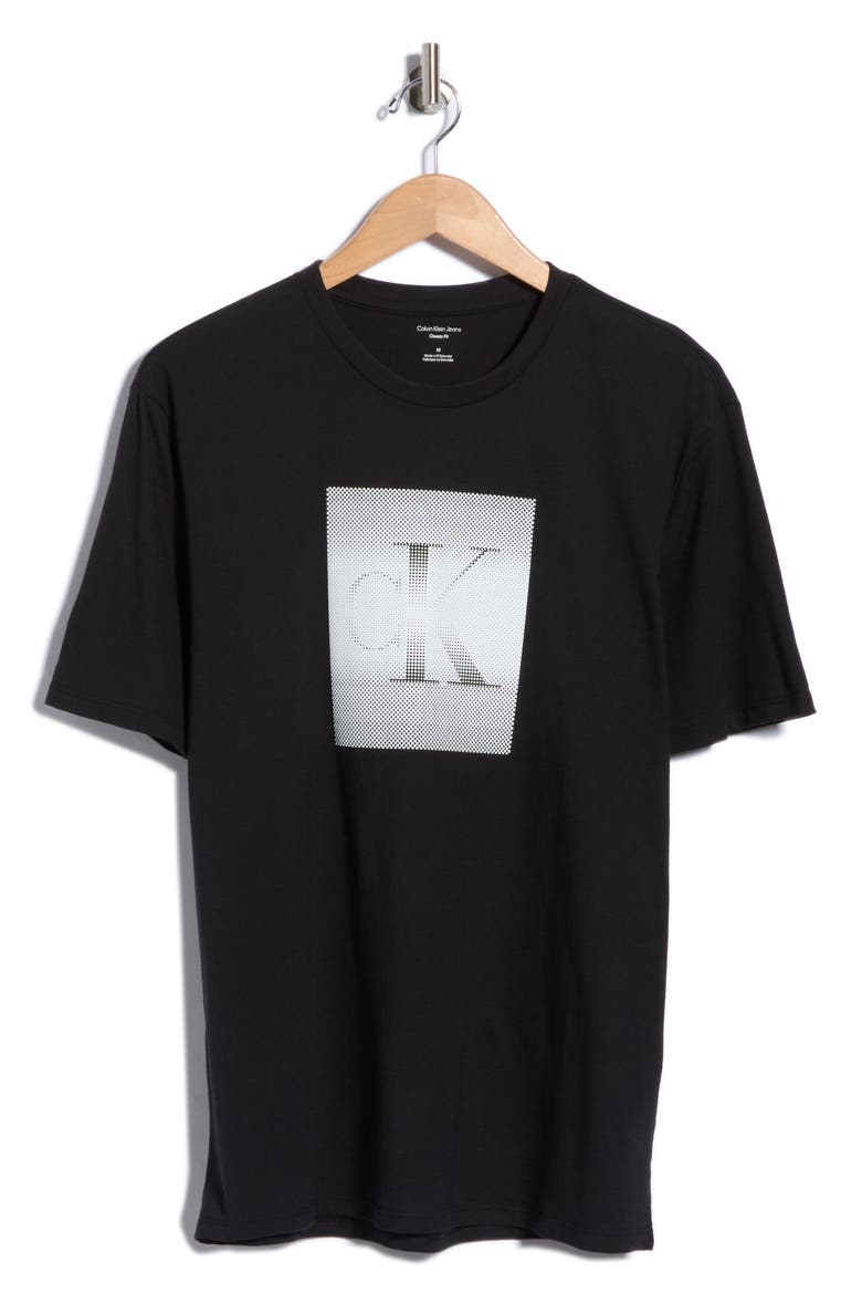 Pixelated Logo Graphic T-Shirt, Main, color, BLACK