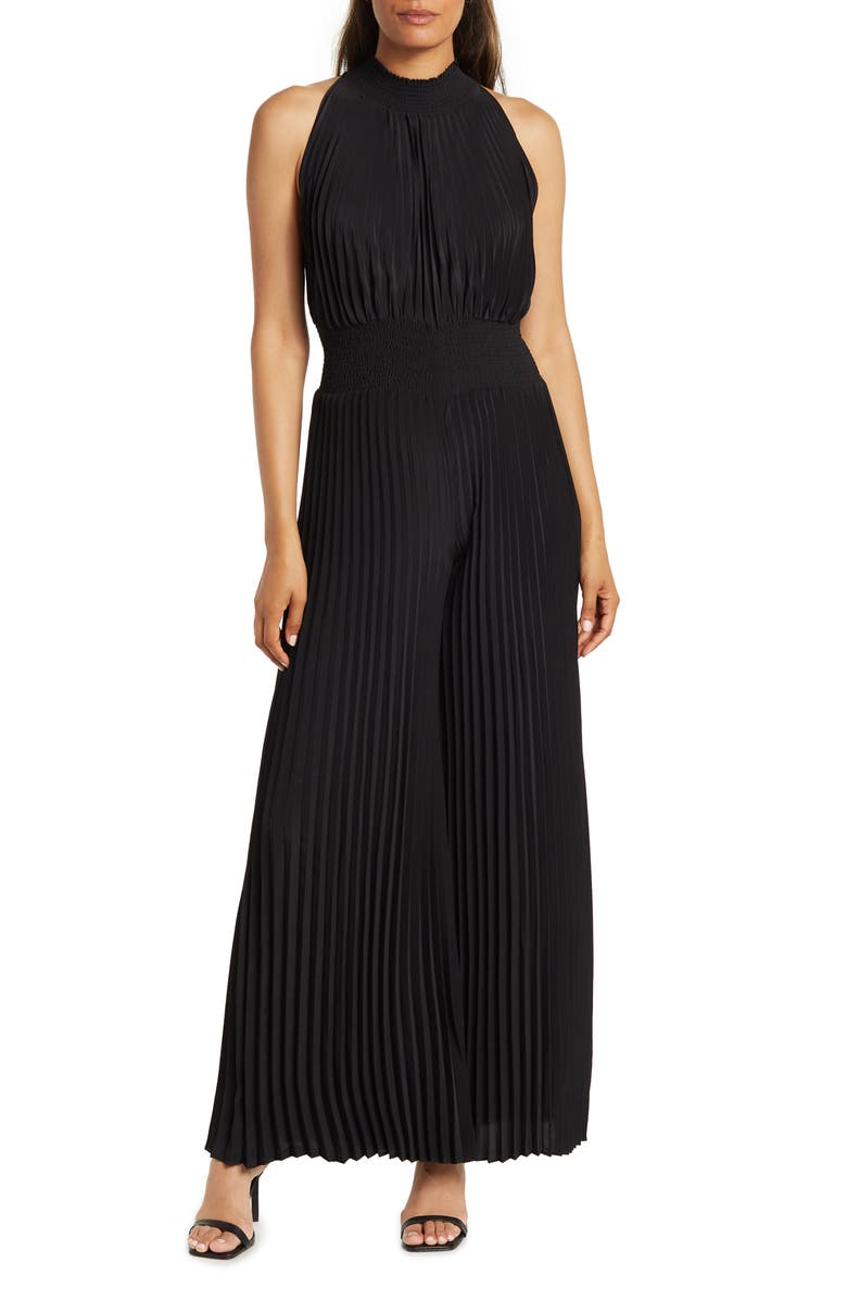 Marina Pleated Halter Neck Jumpsuit, Main, color,