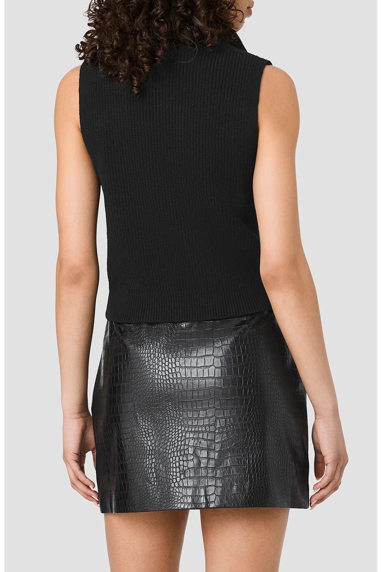 Marley Half Zip Rib Sweater Vest, Alternate, color, BLACK