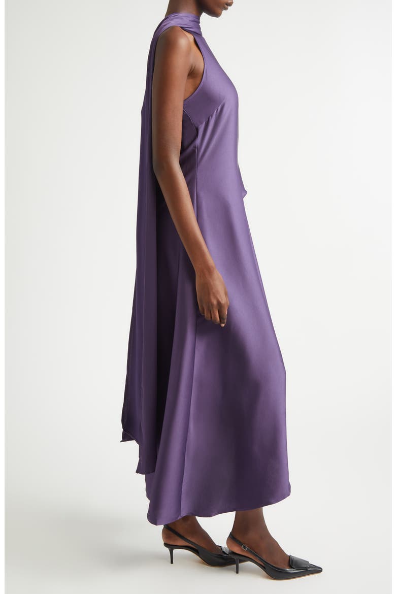 Michelle Satin Cocktail Dress, Alternate, color, PURPLE