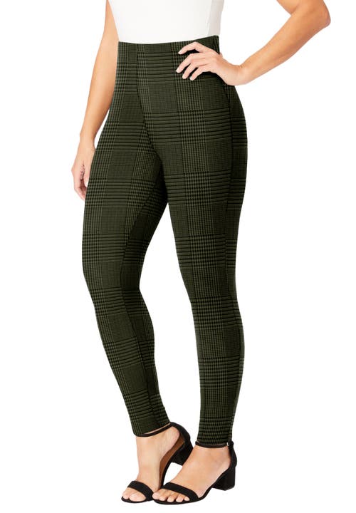 Jessica London Everyday Stretch Cotton Legging In Green