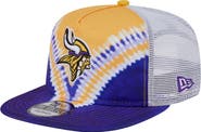 New Era Men's New Era Gold/Purple Minnesota Vikings Throwback Dye Golfer Snapback Hat