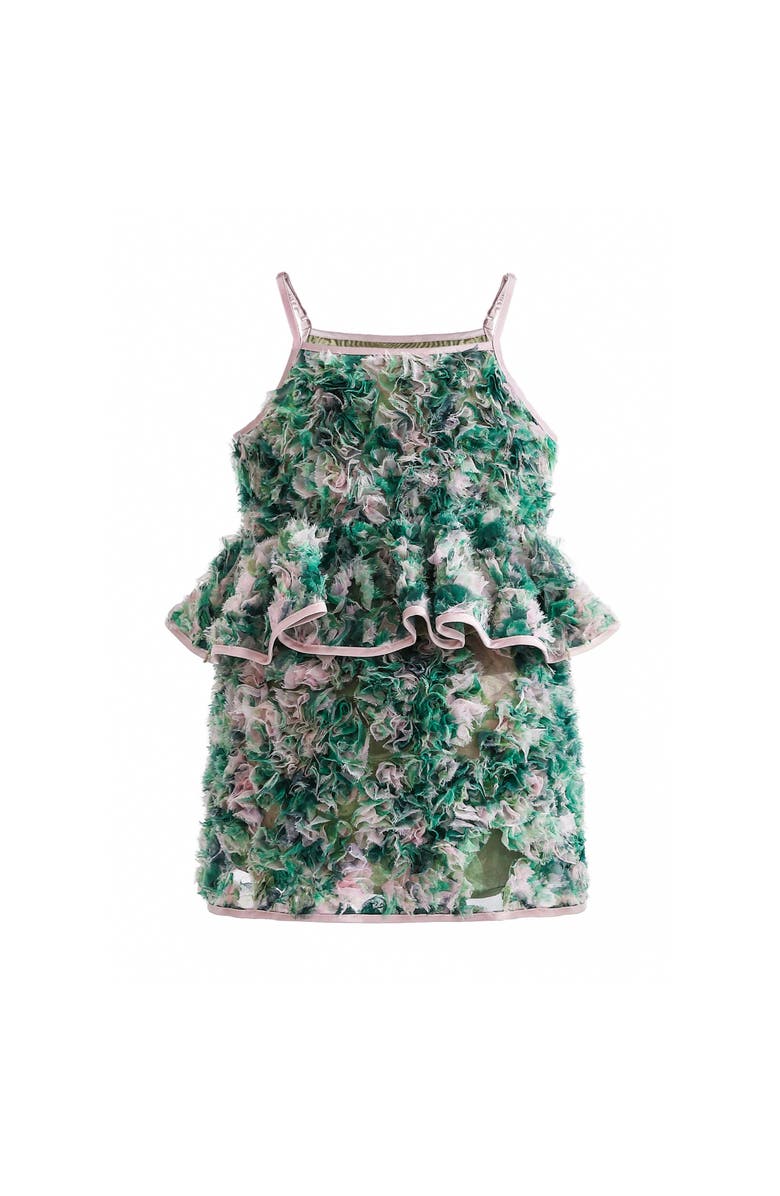 Tulleen Zinnia Textured Skirt Set, Main, color, Green