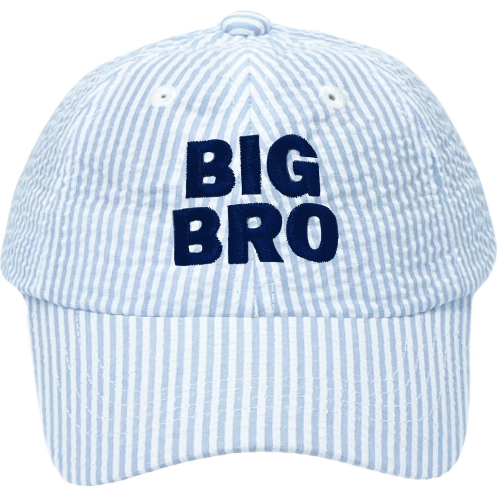 Bits & Bows Big Bro Seersucker Baseball Hat in Blue  product