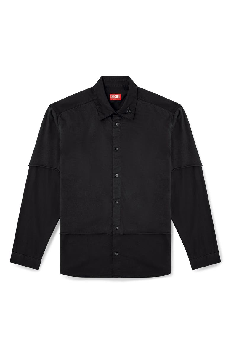 DIESEL<sup>®</sup> Gaston Button-Up Shirt, Alternate, color, Deep/ Black