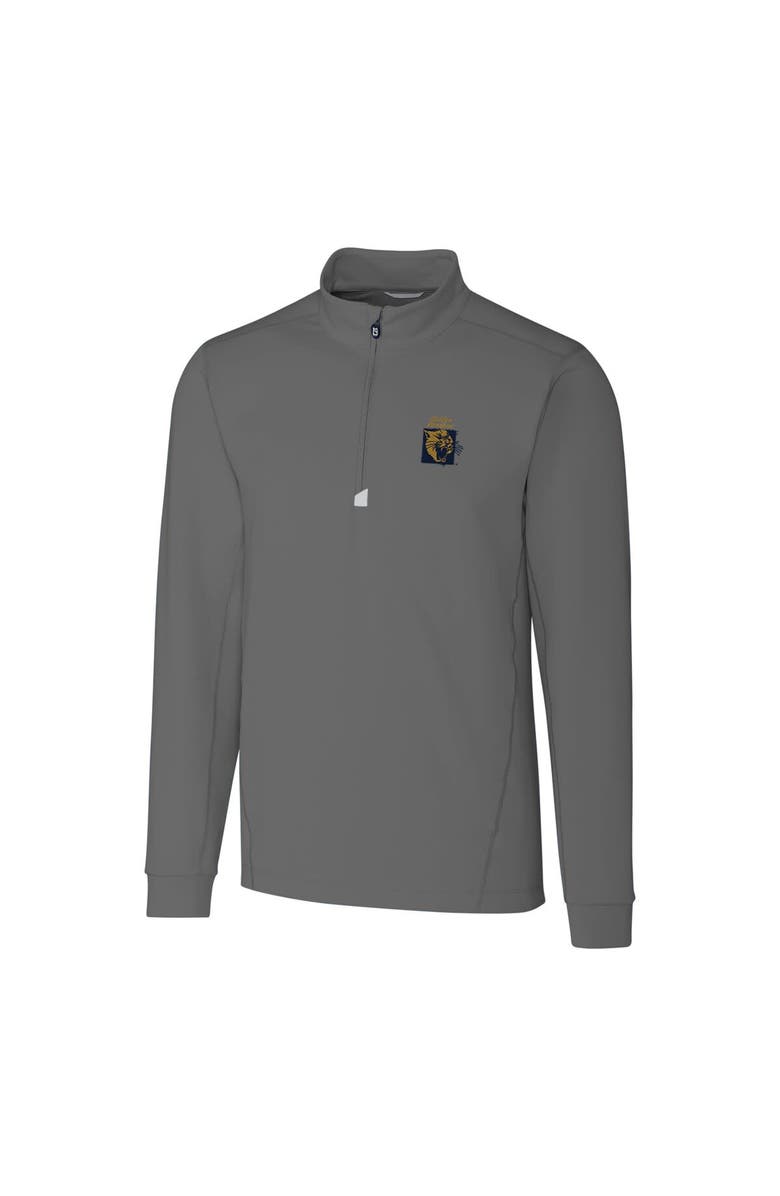 Cutter & Buck Men's Cutter & Buck Gray FIU Panthers Big & Tall College Vault Traverse Quarter-Zip Pullover Jacket, Main, color, 