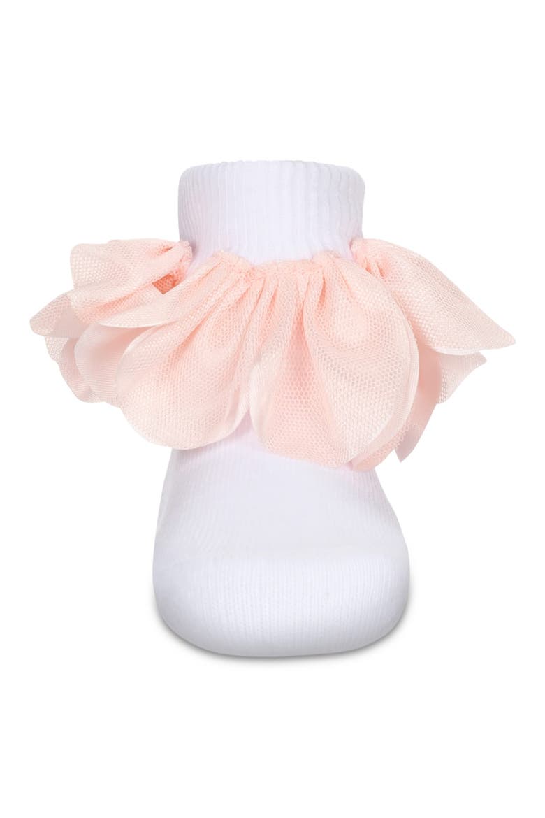 Hello Darlin' Flower Petal Anklet Socks, Alternate, color, White-Pink