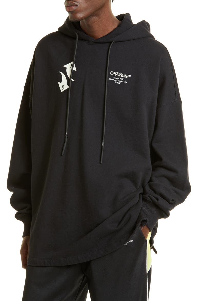 Embroidered Cotton Logo Hoodie (Nordstrom Exclusive), Alternate, color, BLACK/ WHITE