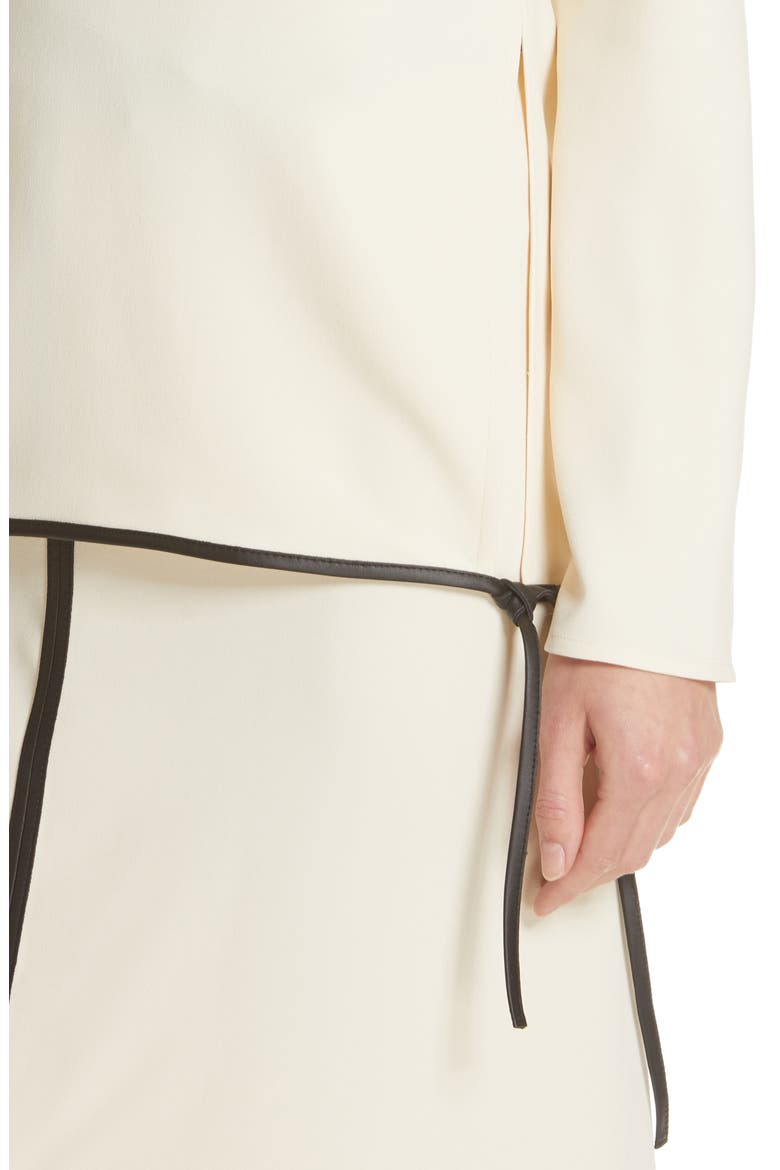 Leather Trim Top, Alternate, color, MILK/ BLACK