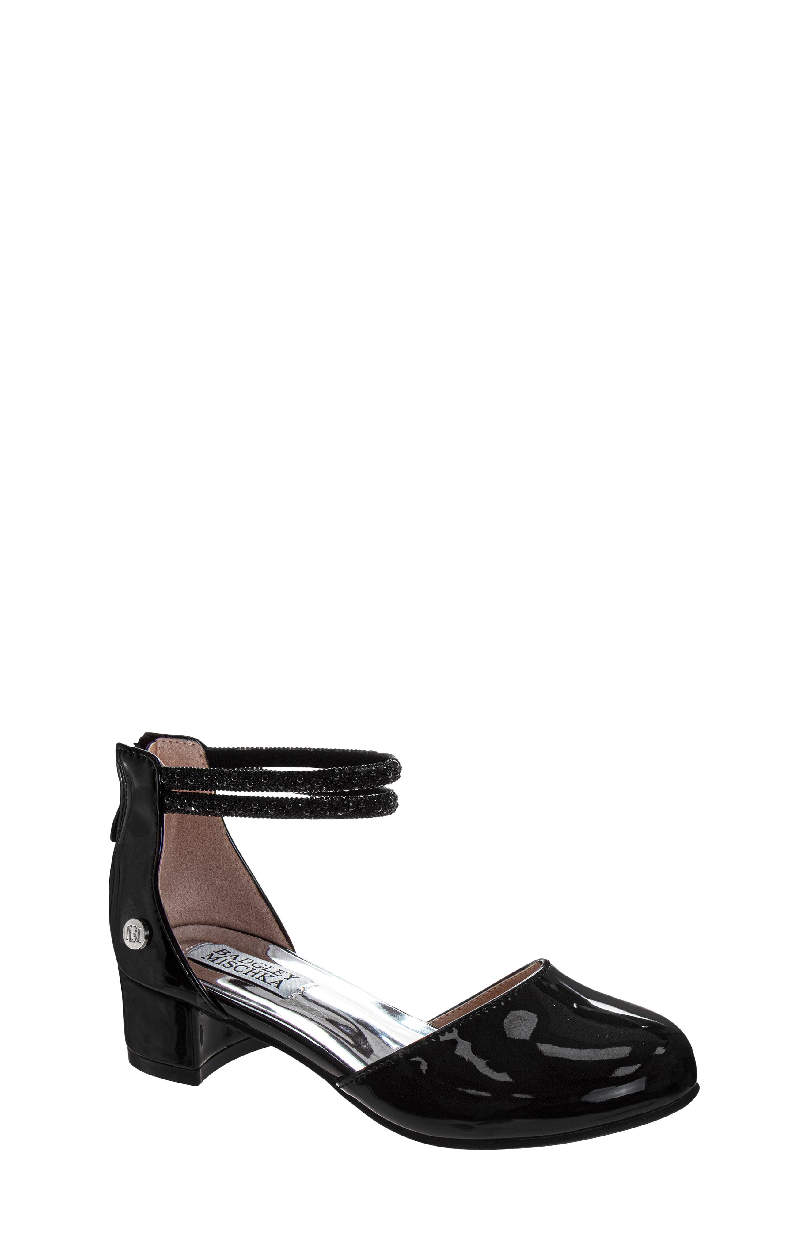 Kids' Faux Leather Pump, Main, color, BLACK PATENT