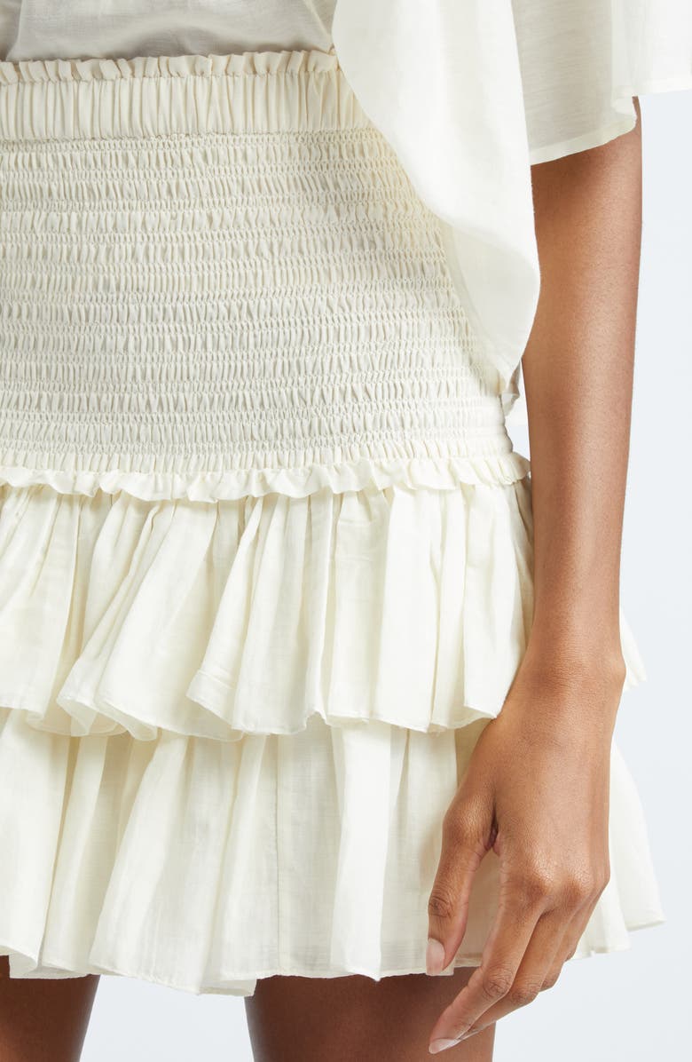 Isabel Marant Étoile Naomi Tiered Cotton Blend Miniskirt, Alternate, color, 