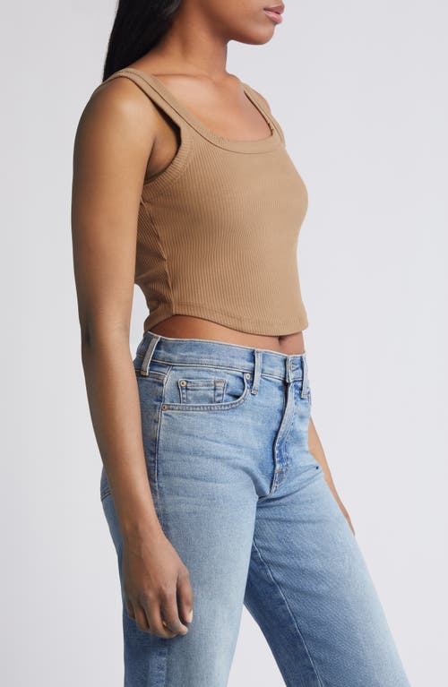 Shop Madewell The Tailored Sleekhold Crop Tank In Rustic Wood