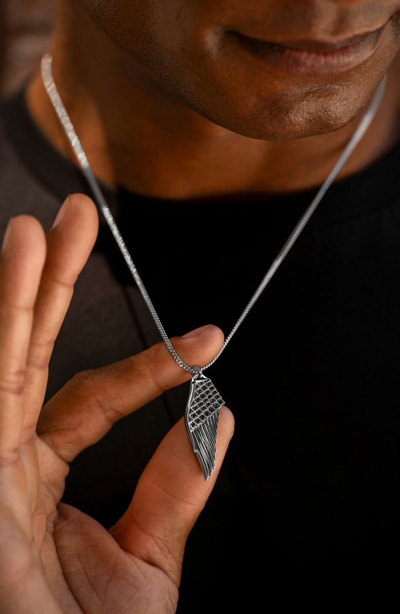 Vincero Men's Wing Pendant Necklace, Alternate, color, Sliver