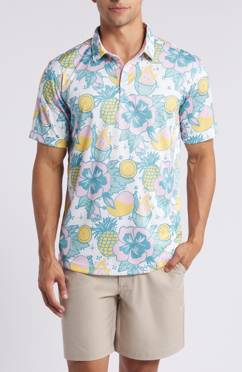 Swannies Kibby Tropical Print Golf Polo, Main, color, 