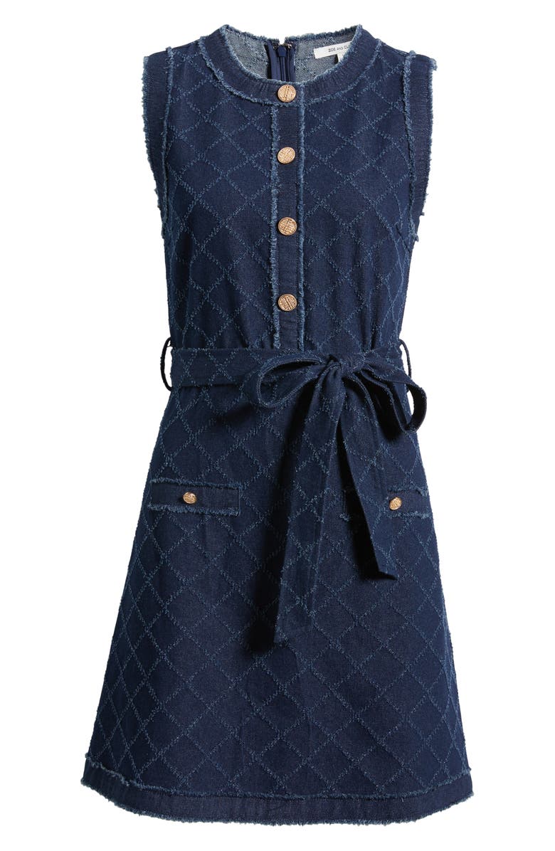 ZOE AND CLAIRE Jacquard Denim Dress, Alternate, color, Denim