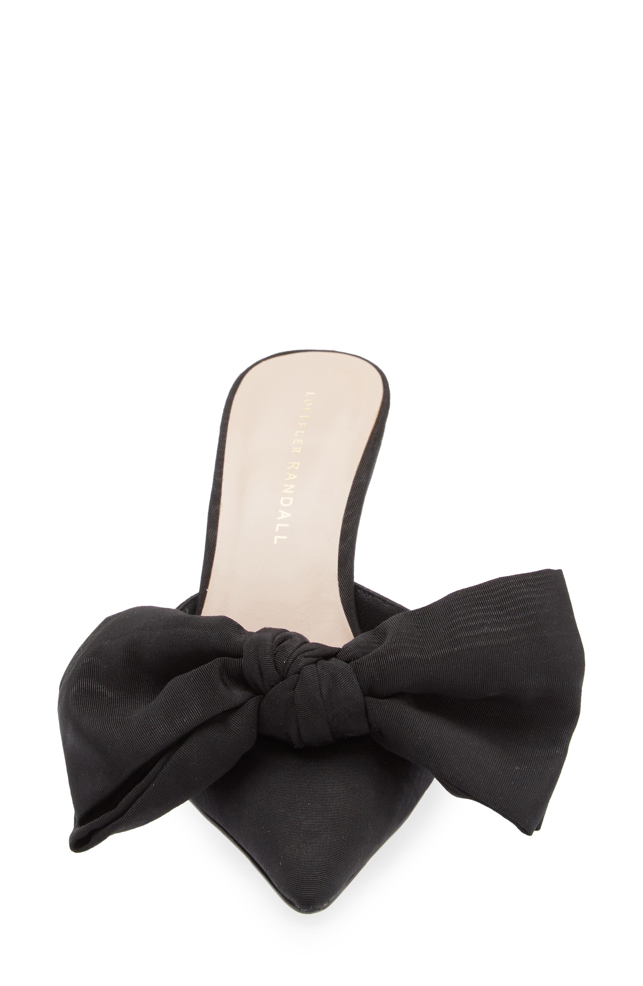Loeffler Randall Margot Knotted Bow Pointed Toe Mule, Alternate, color, Black