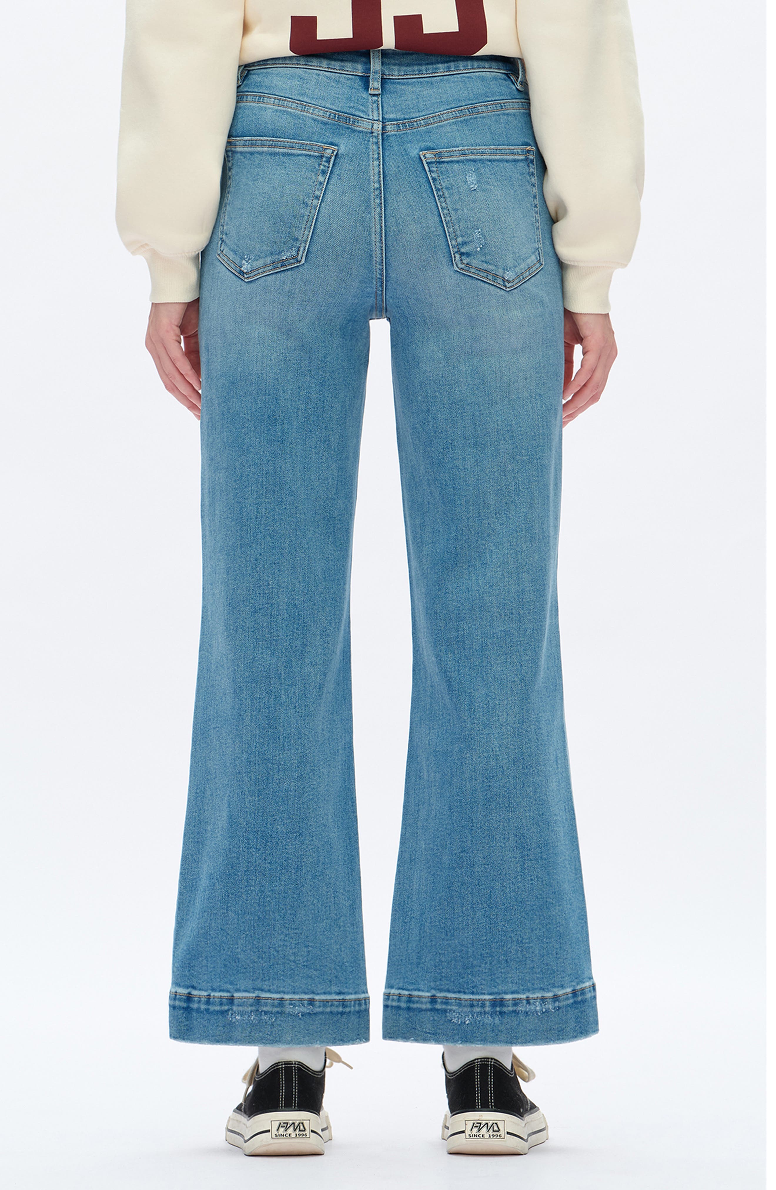 Patch Pocket High Waist Wide Leg Jeans - image 4