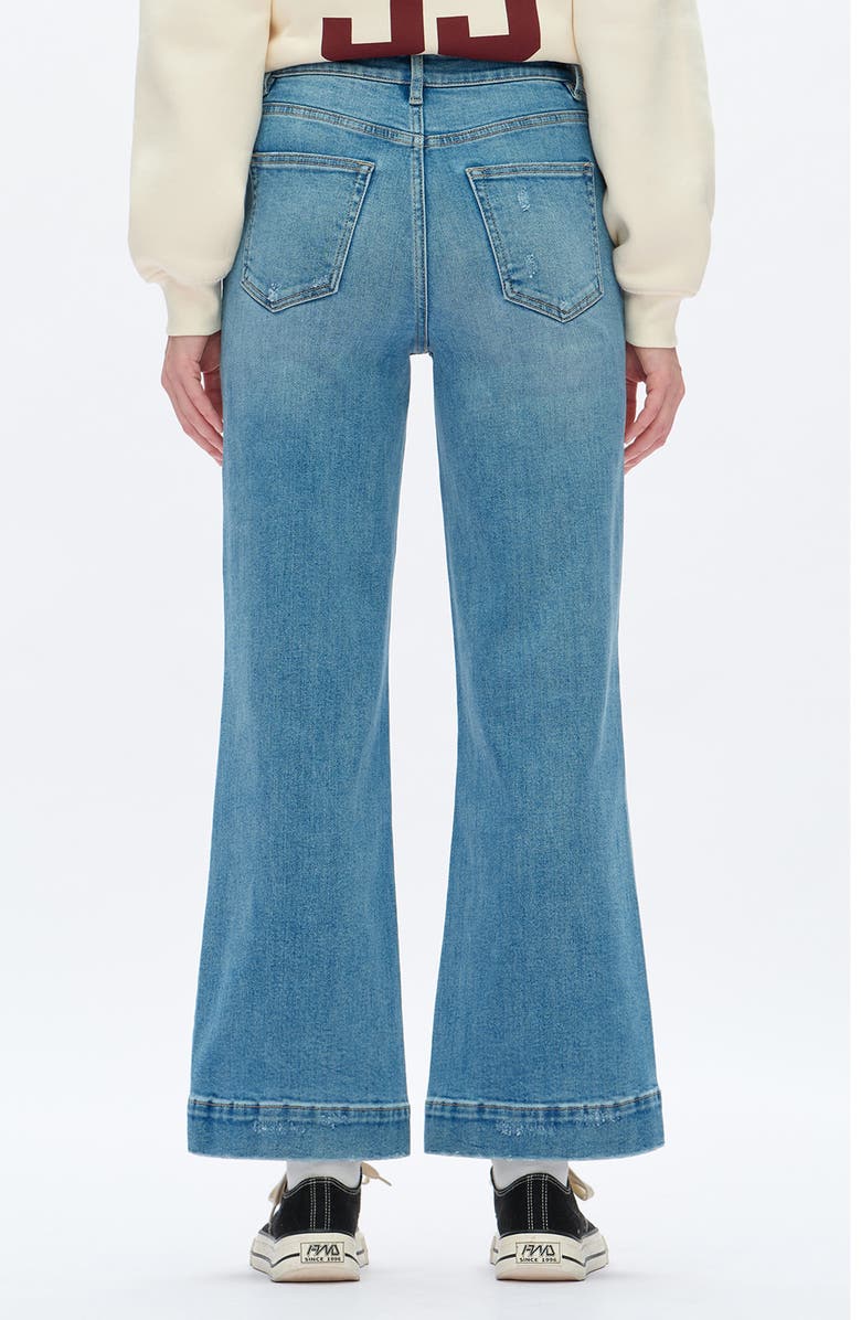 Bayeas Patch Pocket High Waist Wide Leg Jeans, Alternate, color, Medium Blue