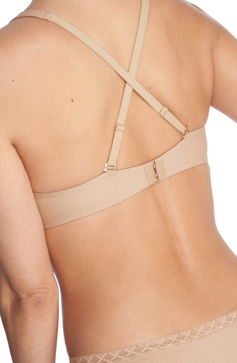 Natori Verge Underwire Convertible Plunge Contour Bra, Alternate, color, Cafe