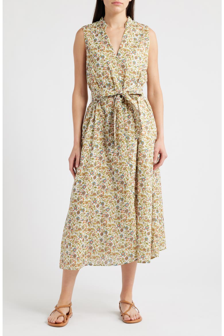 Cheyenne Floral Organic Cotton Midi Shirtdress, Main, color, VITI FLORA PRINT