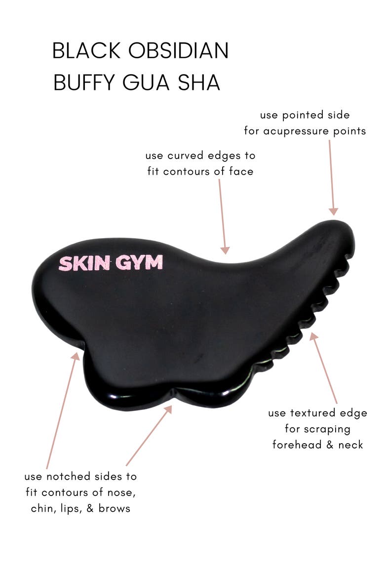 Black Obsidian Buffy Gua Sha Tool, Alternate, color, NO COLOR