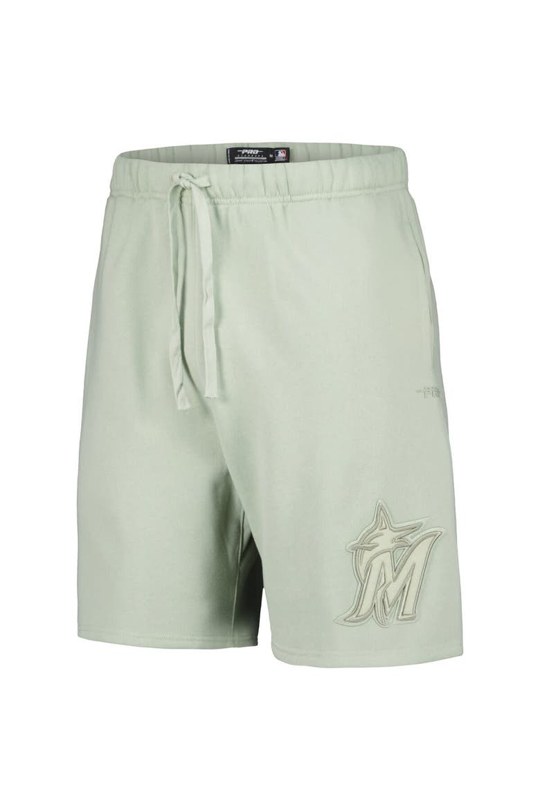 Men's Pro Standard Light Green Miami Marlins Neutral Fleece Shorts, Alternate, color, Cream