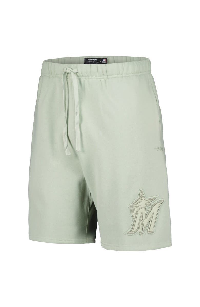 PRO STANDARD Men's Pro Standard Light Green Miami Marlins Neutral Fleece Shorts, Alternate, color, Cream