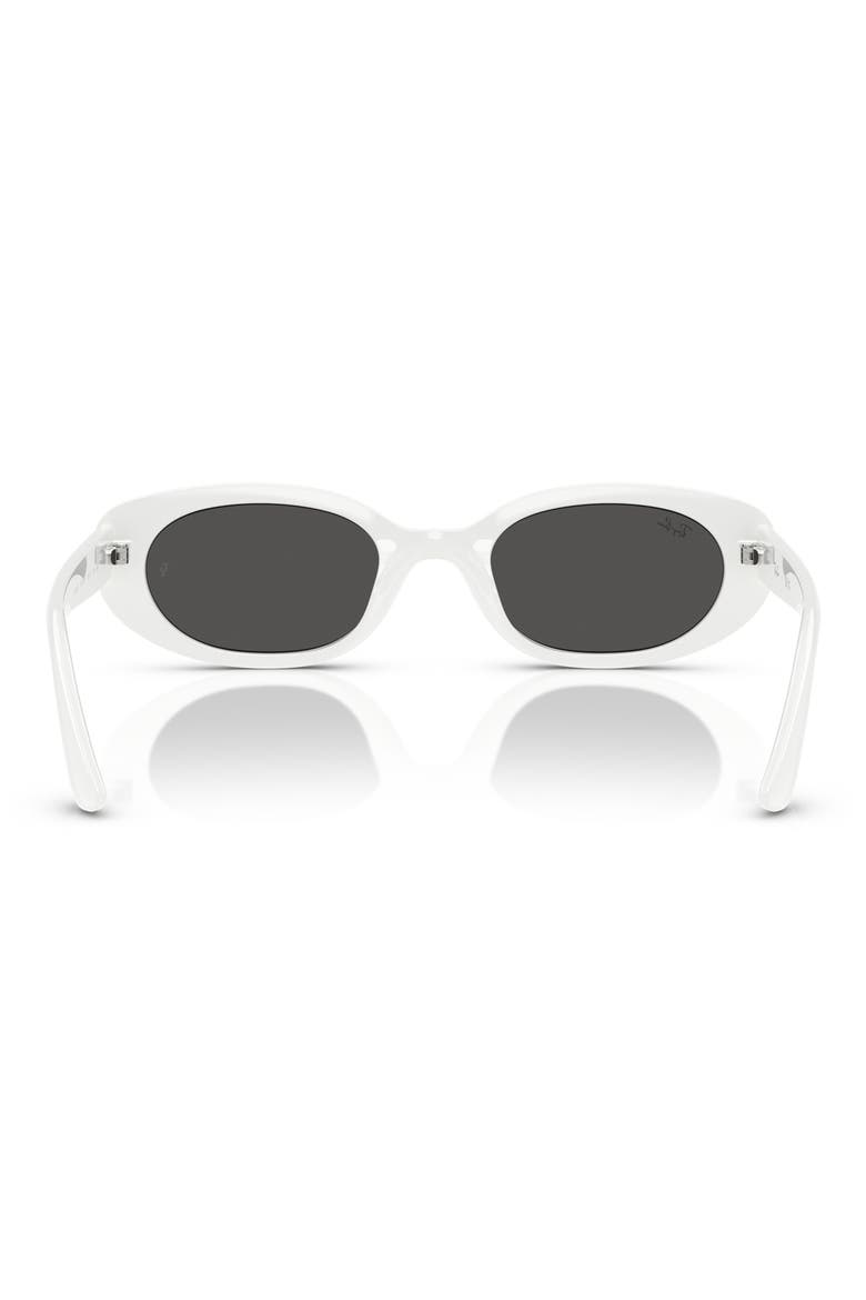 53mm Pillow Oval Sunglasses, Alternate, color, WHITE