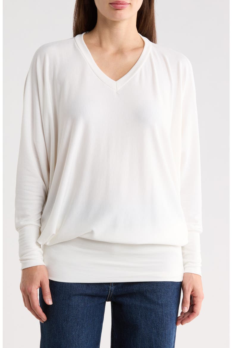 V-Neck Dolman Tunic Sweater, Main, color, IVORY