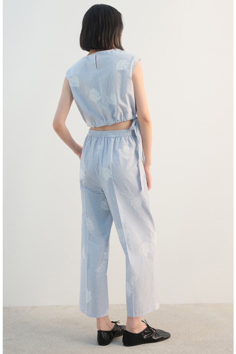 Embroidered Stripe Pants, Alternate, color, BLUE