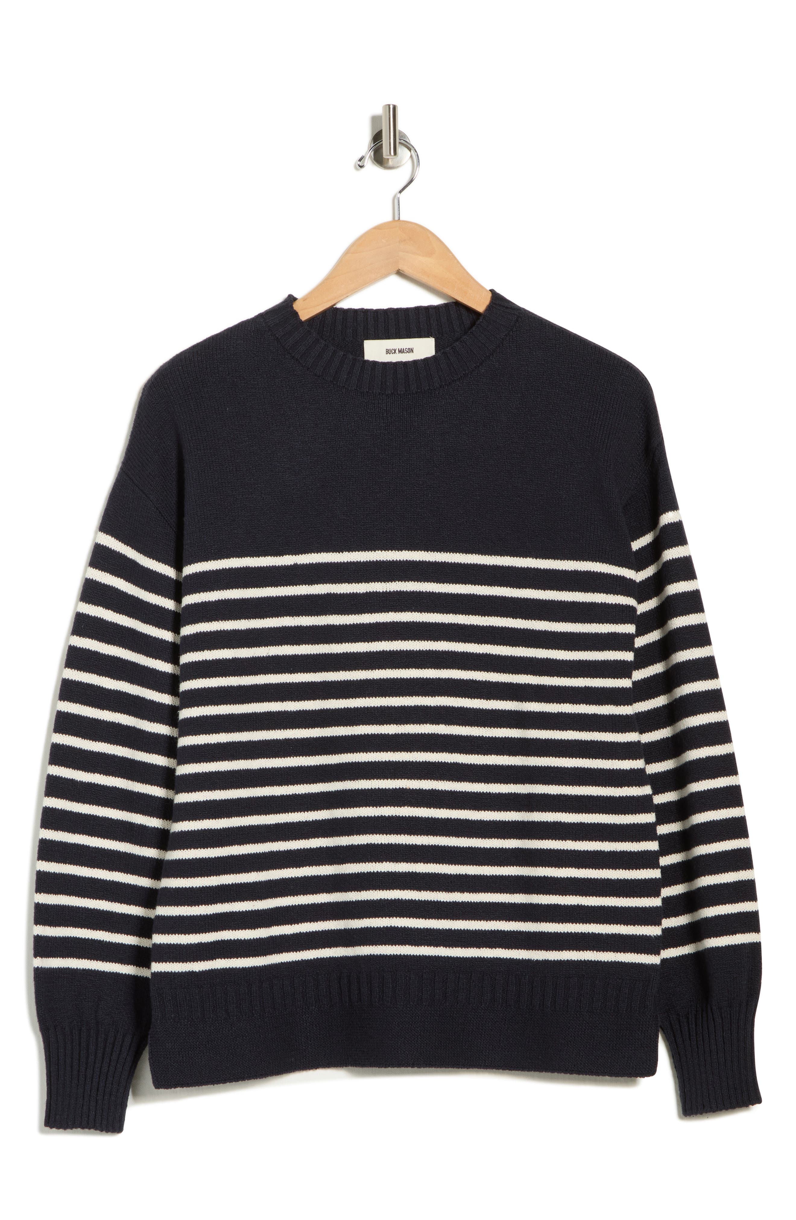 BUCK MASON Seafarer Stripe Cotton Sweater
