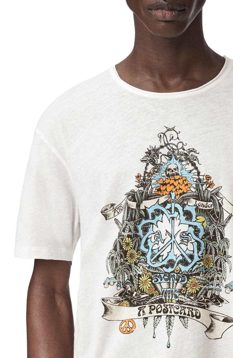 AllSaints Nazare Graphic T-Shirt, Alternate, color, Ashen White