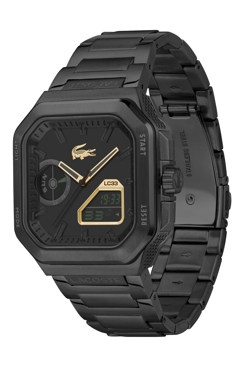 LC33 Square Bracelet Watch, 45mm, Alternate, color, BLACK