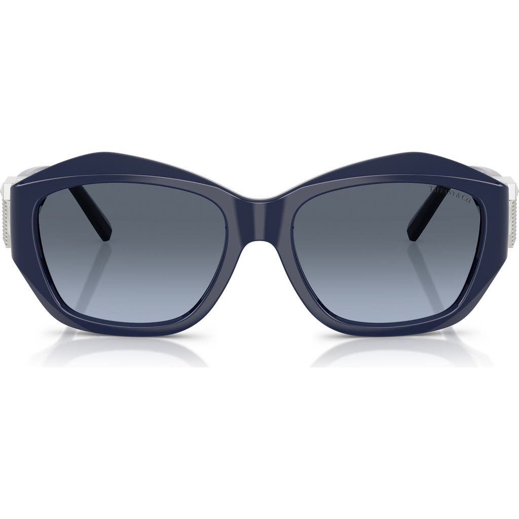Tiffany & Co . 54mm Gradient Pillow Sunglasses In Blue