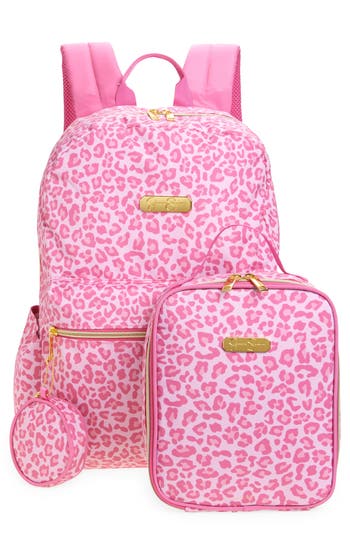 Jessica Simpson Kids' Pink Leopard Backpack With Lunch Tote