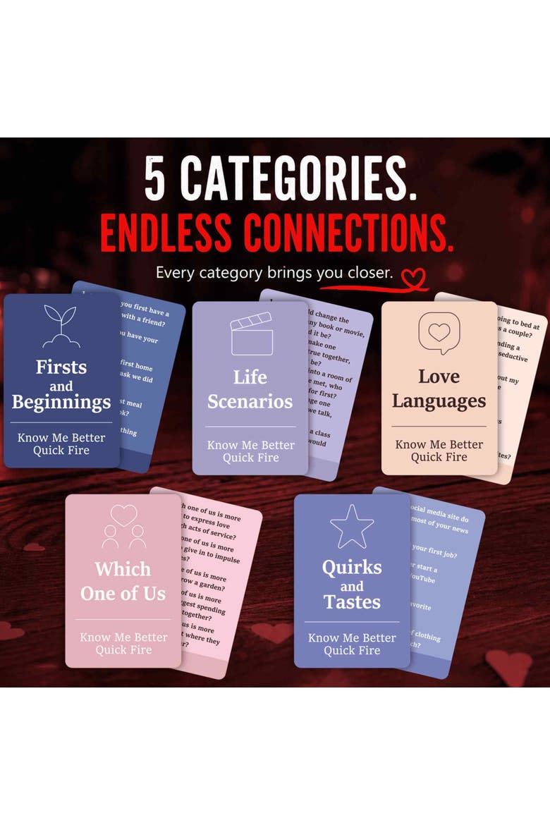 Couples Conversation & Date Night Card Games Set, Alternate, color, Quick Fire