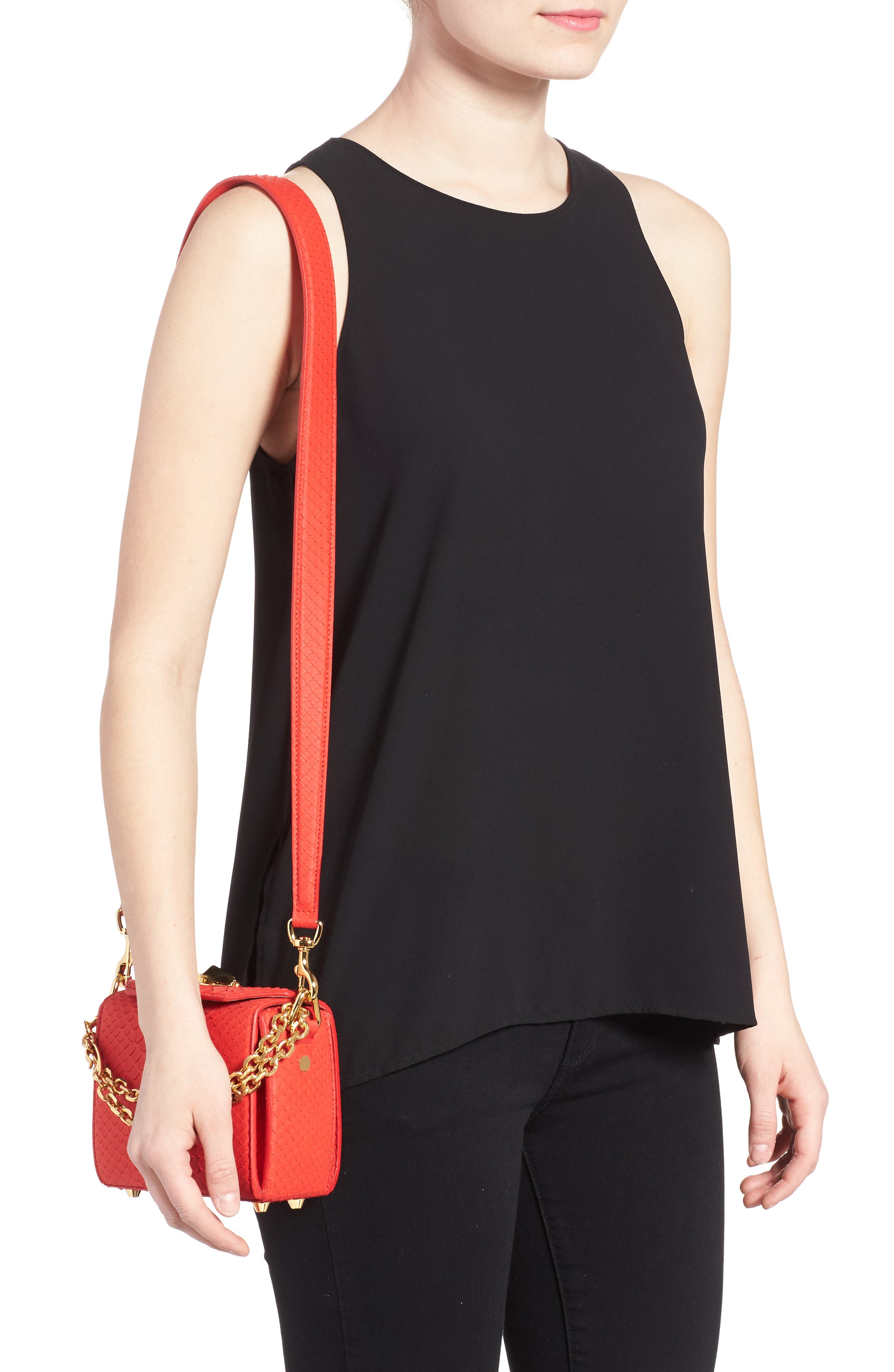 McQueen Alexander McQueen Box Bag 16 Genuine Python Shoulder Bag, Alternate, color, 