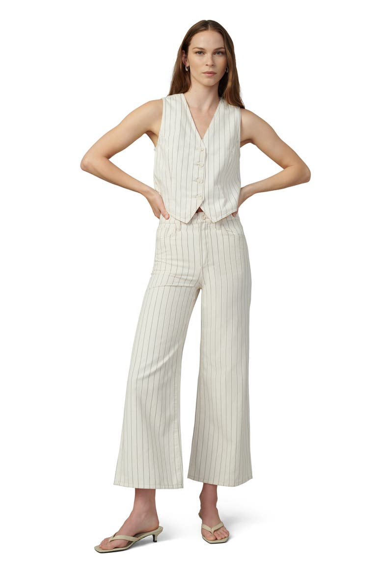 The Mia Stripe High Waist Ankle Wide Leg Jeans, Alternate, color, NATURAL STIPE