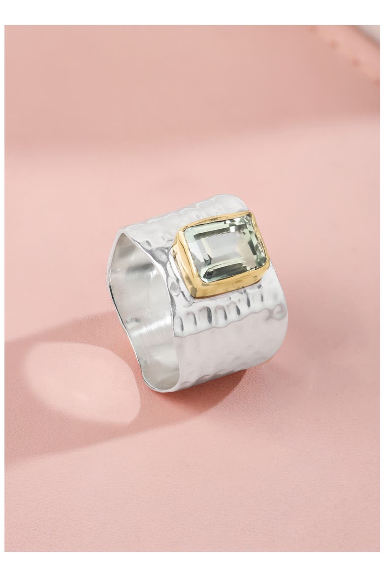 Amethyst Silver Plated Ring, Alternate, color, GREEN