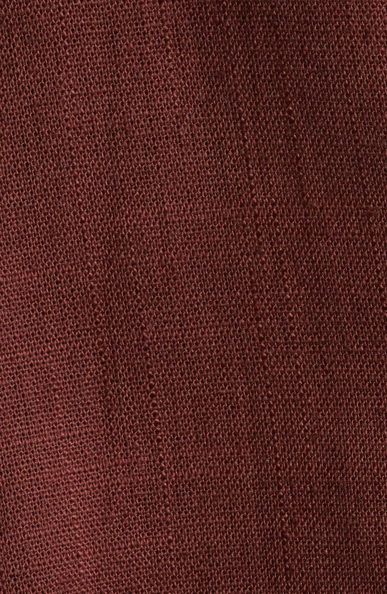 Petal & Pup Dalton Tie Front Cotton & Linen Shirt, Alternate, color, Brown Cream