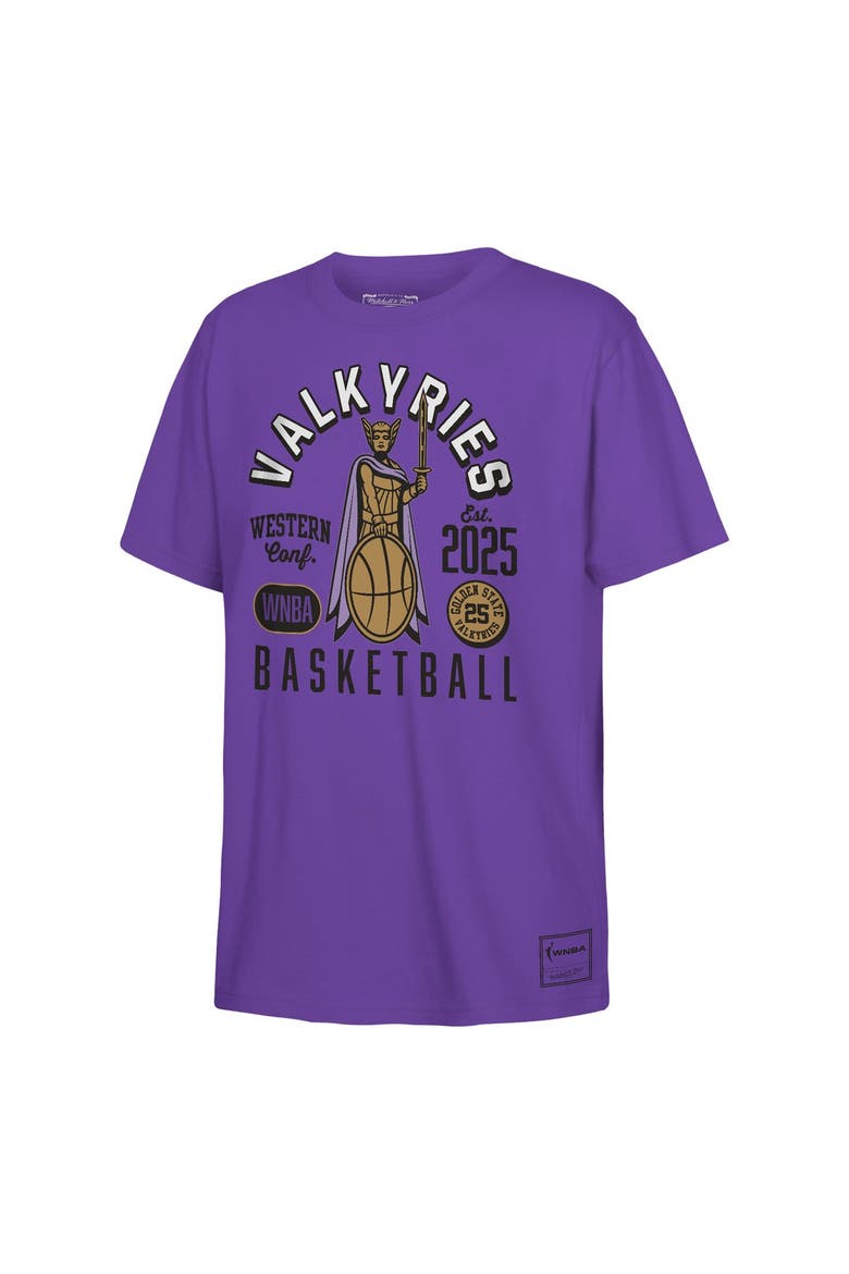 Youth Mitchell & Ness  Violet Golden State Valkyries City So Nice T-Shirt, Main, color, Violet