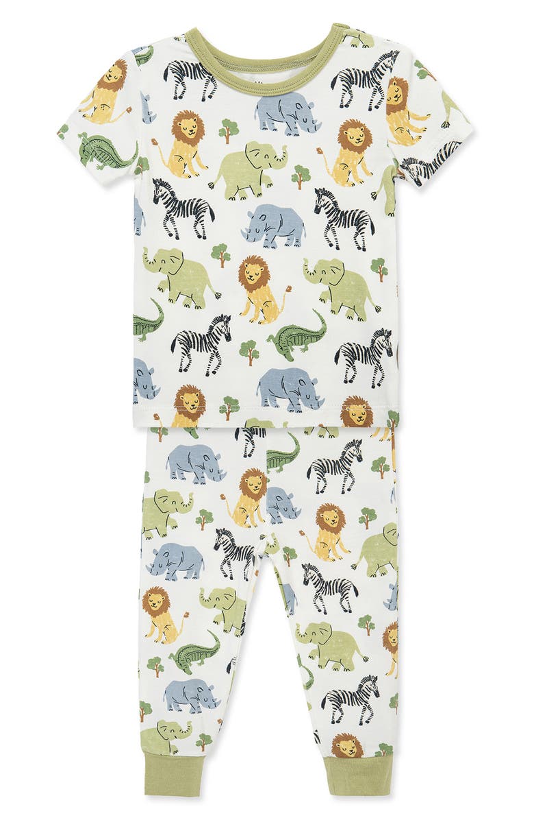 Little Me Safari 4-Piece Pajamas Set, Alternate, color, Green