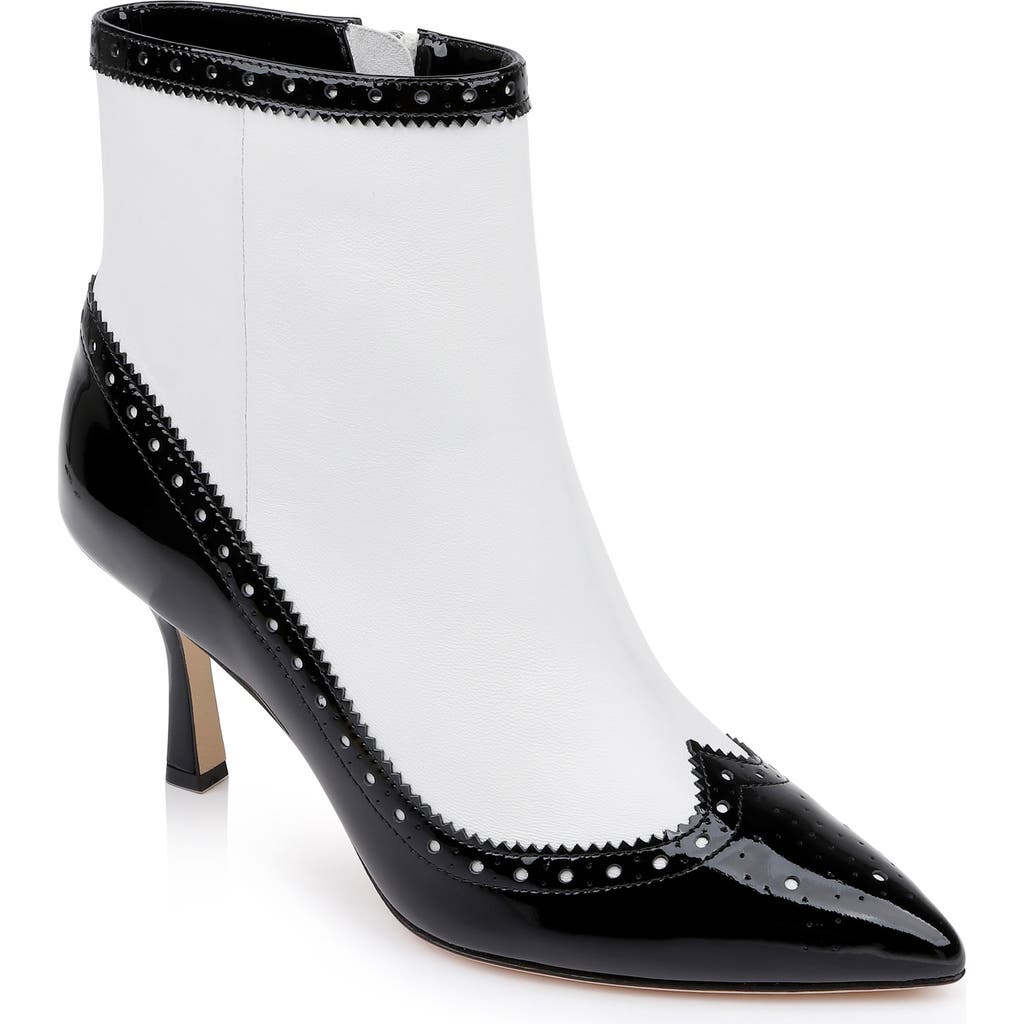 L'agence Ember Wingtip Pointed Toe Bootie In Black