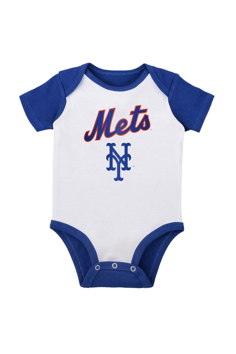 Newborn & Infant White/Heather Gray New York Mets Little Slugger Two-Pack Bodysuit Set, Alternate, color, White