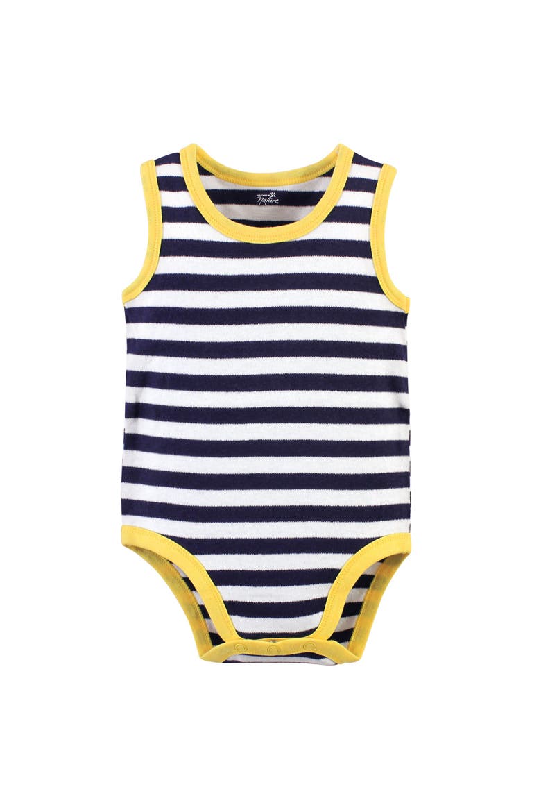 Five-Piece Organic Cotton Sleeveless Bodysuits, Alternate, color, Seagull