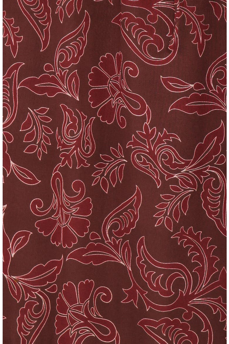 Keziah Long Sleeve Off the Shoulder Dress, Alternate, color, BURGUNDY PAISLEY