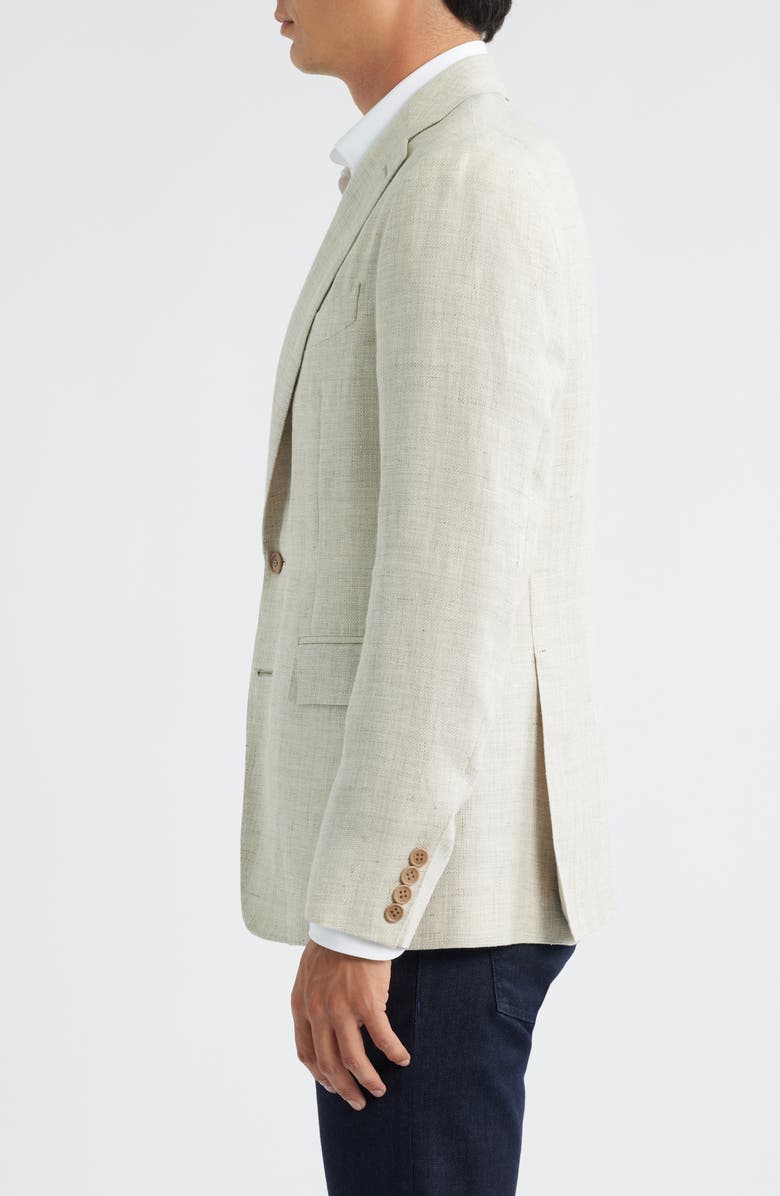 Canali Capri Trim Fit Tan Linen & Wool Mélange Sport Coat, Alternate, color, Light Beige